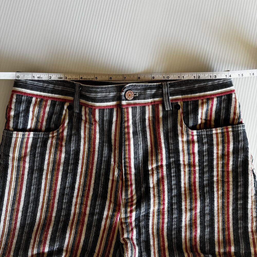 See By Chloe Jacquard Stripe Cotton Denim Shorts EU 40 Boho Retro Festival Indie - Picture 12 of 16